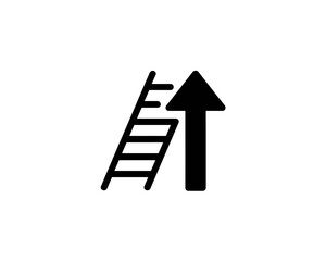 Ladder with Upward Arrow Icon &ndash; Career Growth and Success Symbol