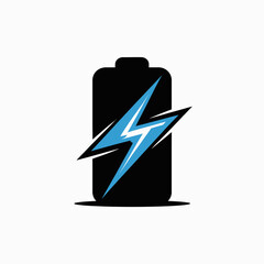 Battery with Lightning Icon – Power and Energy Charge Symbol