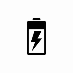Battery with Lightning Icon – Power and Energy Charge Symbol