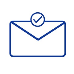 Post Envelope with tick icon. Mail icon.