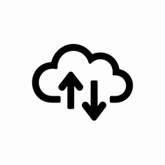 Cloud with Arrows Icon – Cloud Storage and Data Sync Symbol
