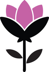 Elegant lotus flower illustration with vibrant color palette and classic typography