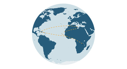 Realistic 3d earth globe focusing on americas and europe africa continents translucent water and land textures isolated on white vector