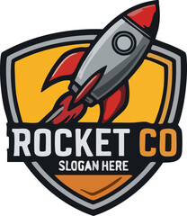 Rocket Launch Logo - Space, Technology & Startup Design