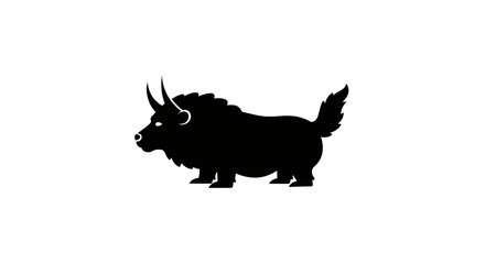 Majestic black silhouette of a powerful yak standing strong majestic animal symbolizing strength resilience wilderness nature vector © Hridoy