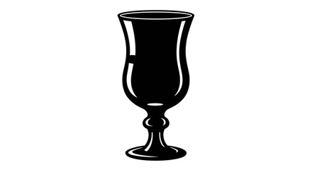 Elegant black goblet glass isolated on white classic barware for cocktails wine spirit beverages and decorative display vector