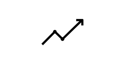 Upward trending line graph with arrow symbolizing growth progress success and positive financial performance vector