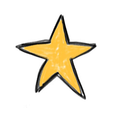 golden star isolated on white background