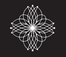 abstract floral background Wireframe Floral Symmetry Design