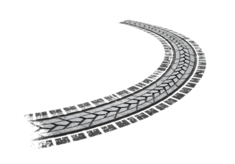 Curved Tire Tracks, symbol of a journey on the road of life