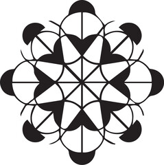 black and white flower vector Circular Flower Geometry Mandala