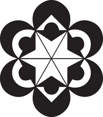 black and white flower Heart Form Sacred Geometry Pattern