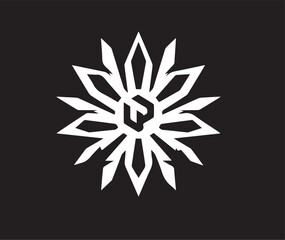 black and white snowflake White Floral Geometry Mandala