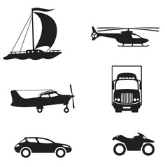 transportation icons set vector