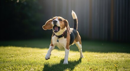 Playful Beagle Outdoors