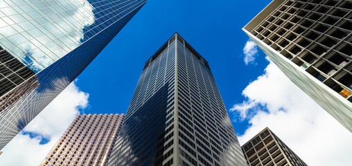 Modern downtown skyscrapers