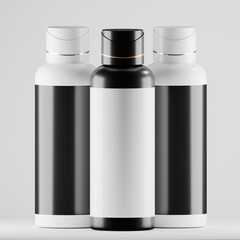 Three Cosmetic Bottle Group Mockup (Shampoo/Lotion)