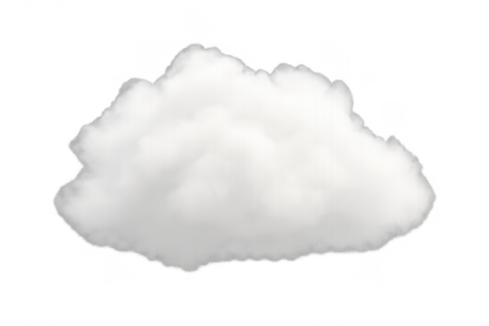 White fluffy cloud on transparent background