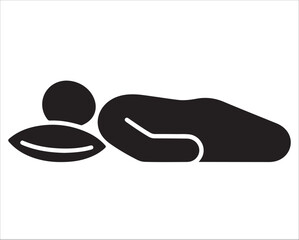 Black and white sleeping person illustration symbolizing rest and relaxation