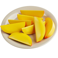 Slices of Mango on a Plate
