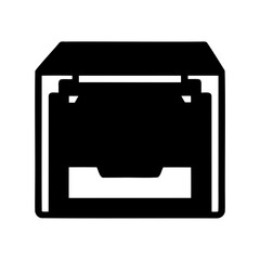 Black and White Illustration of a File Cabinet or Drawer Design