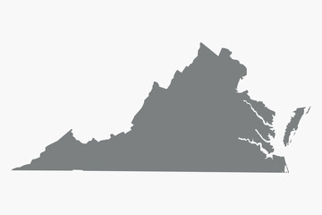 Vector graphic artwork suitable for print and web containing flat detailed map of VIRGINIA