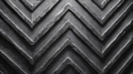 Geometric pattern of angular forms: A close-up view reveals a captivating geometric design of layered, angular shapes, creating a visually striking abstract texture with strong lines and shadow play.