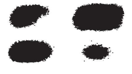 Black Brush Stroke Vector Set – Grunge Paint Lines and Texture Elements