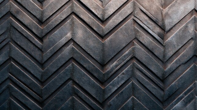 Angular Architectural Abstract: A close-up view presents an intricate, geometric pattern. The repeating chevron design creates a sense of depth and tactile allure.
