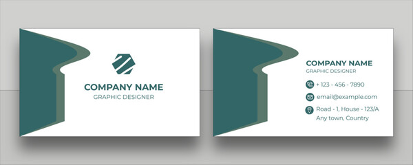Creative Professional white mint business card template. Teal space clean template. Modern clean business Card design