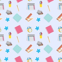 seamless background with write supplies