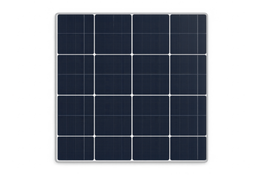 Solar panel generating clean sustainable energy, transparent background