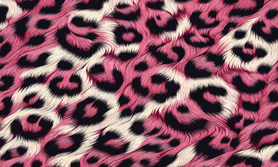 Pink leopard fur pattern vector with detailed animal skin background, perfect for fashion projects, fabric design, and camouflage.