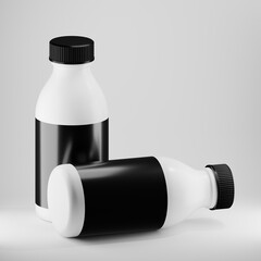 Two White Supplement Pill Bottle Mockups