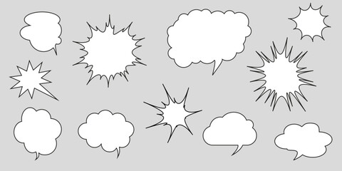 Speech Bubble set. Set of hand draw speech bubbles.