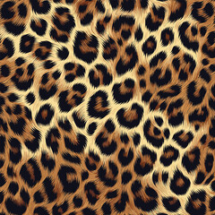 Seamless Animal Wildlife Skin Pattern. Leopard Skin Texture Pattern Vector. Leopard Fur Camouflage Background, trendy motif for fashion and textile.
