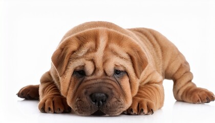 Obraz premium sharpei puppy isolated on white