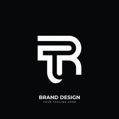 Letter Tr or Rt initial minimal unique monogram logo