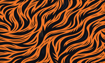 Tiger skin pattern vectand illustration featuring wild striped animal fur, perfect fand creative wallpaper backgrounds, fabric prints, and tile designs.