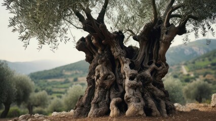 Ancient olive tree in a landscape