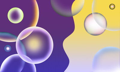 Abstract background with colorful translucent spheres and flowing shapes vibrant gradient