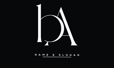 BA, AB Abstract Letters Logo Monogram