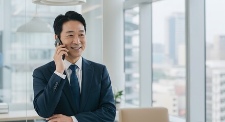 Businessman talking on phone