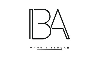 BA, AB Abstract Letters Logo Monogram