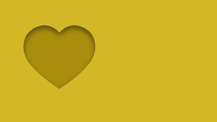 Yellow textured canvas background with heart shape cutout