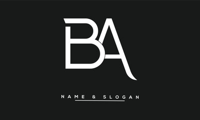 BA, AB Abstract Letters Logo Monogram