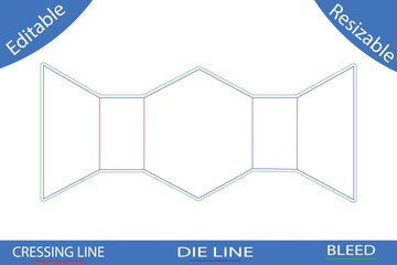 Accordion Fold Brochure Die Cut Template layout