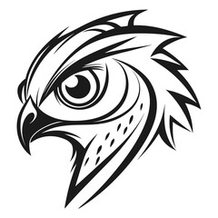 Black abstract owl head logo graphic white