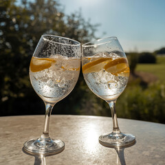 two glasses of champagne