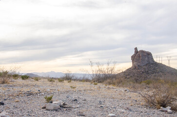 Discover the rugged beauty of the desert landscape with a rocky mountain, perfect for adventure travel or nature photography projects in the American Southwest